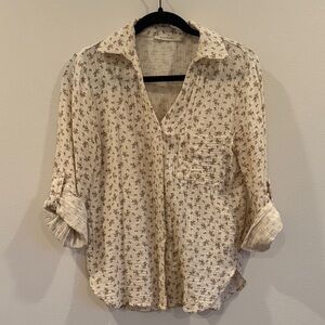 Ellison Cream Floral Button Down Shirt